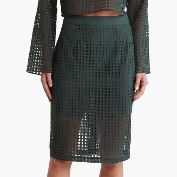 Walter Baker Faye Knit Green Skirt Size 10 - Picture 3 of 6